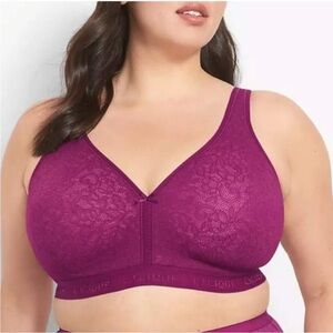 NWT Cacique Unlined Full Coverage No-Wire Bra With Cotton Comfort Band Sz 50DDD